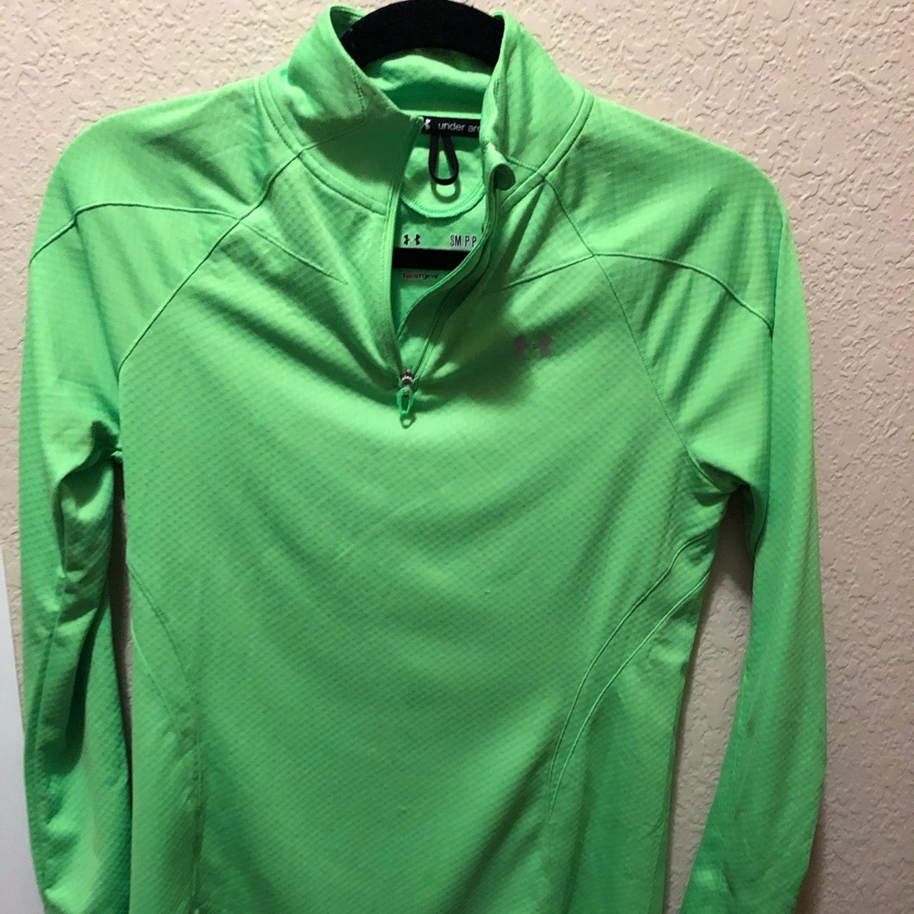 Neon green 1/4 zip athletic top